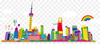 Oriental Pearl Tower Cartoon - Cartoon cute color Shanghai city 