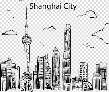 Oriental Pearl Tower Drawing, City Line transparent background PNG clipart