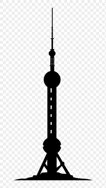 Oriental Pearl Tower png silhouette, | Free PNG - rawpixel