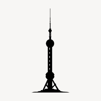 Oriental Pearl Tower silhouette collage | Free PSD - rawpixel