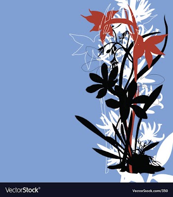 Oriental tropical floral border vector image