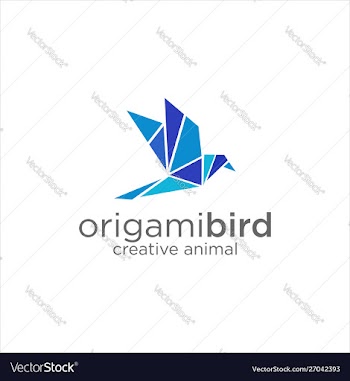 Origami bird logo design template vector image