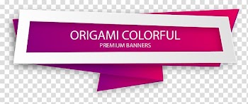Origami colorful signage, Web banner, Color elongated banner transparent background PNG clipart