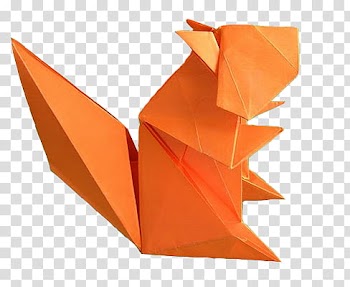 Origami, orange animal origami transparent background PNG clipart