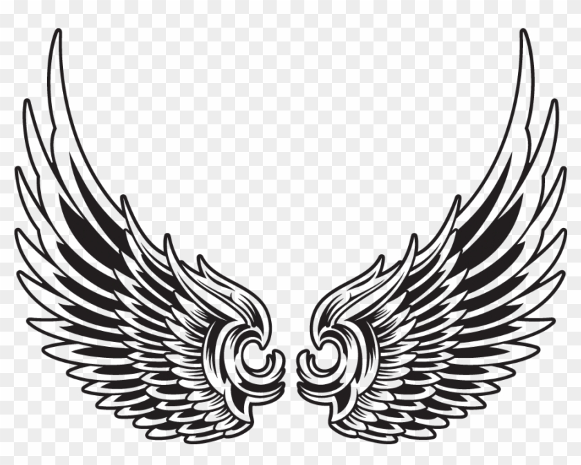 Original Art, Wings, Draping - Eagle Wings Vector Tattoo
