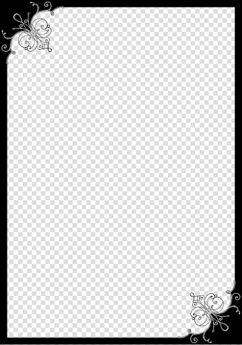 Original Kuroshitsuji Borders, rectangular black frame transparent background PNG clipart