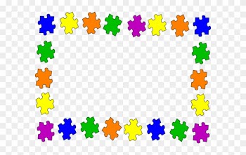 Orizontal - Autism Puzzle Piece Border