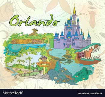 Orlando doodles with floral vector image