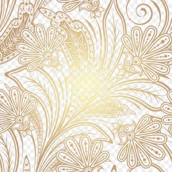 Ornament Art Motif - Golden Flower Vector 