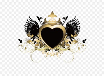 Ornament Clip art - Gold heart-shaped decorative borders 