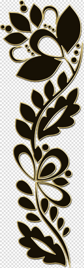 Ornament Ink Black Watercolor painting Pattern, black flowers transparent background PNG clipart