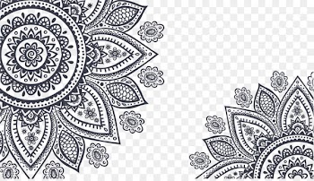 Ornament Mehndi Royalty-free Clip art - Black flower frame 