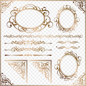 Ornament Picture frame Euclidean vector Clip art - European gold border pattern 