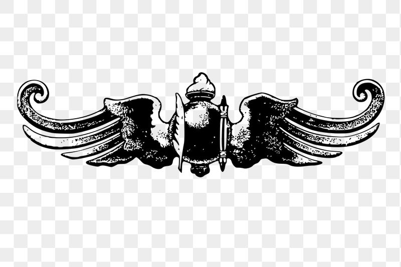 Ornament wings png sticker, vintage | Free PNG - rawpixel