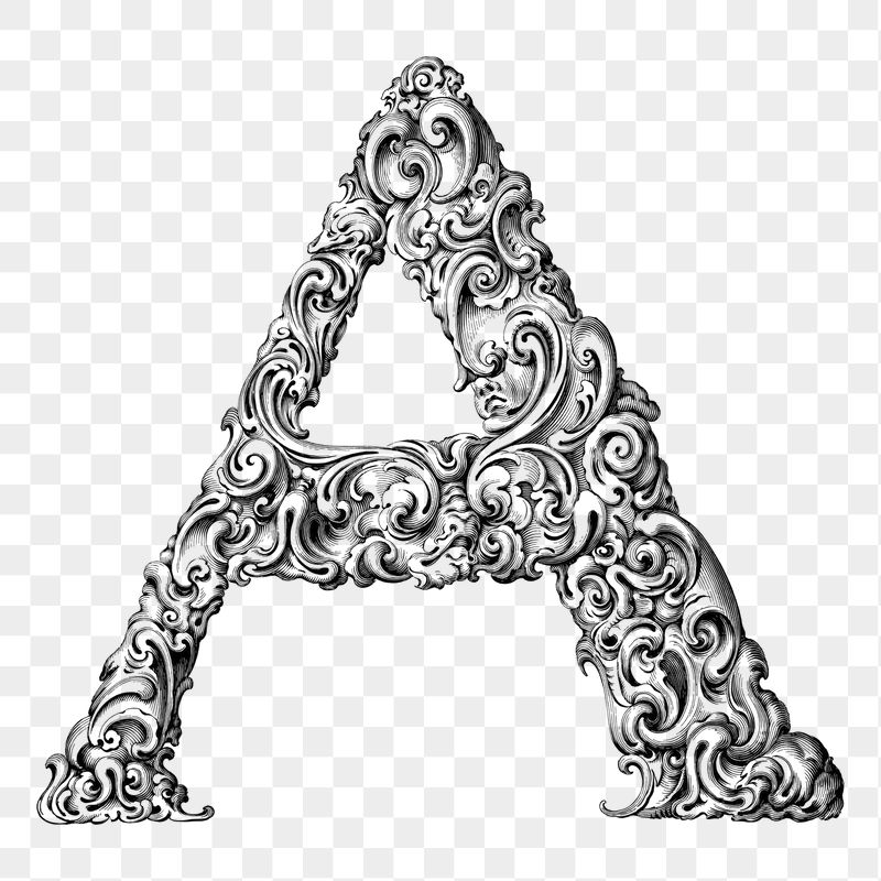 Ornamental A letter png sticker, | Free PNG - rawpixel