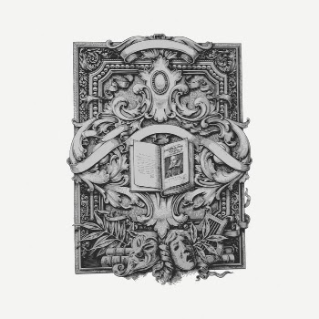Ornamental bookplate clipart, vintage illustration | Free PSD Illustration - rawpixel