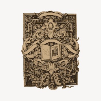Ornamental bookplate collage element, drawing | Free Vector Illustration - rawpixel