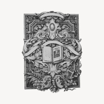 Ornamental bookplate collage element, drawing | Free Vector Illustration - rawpixel