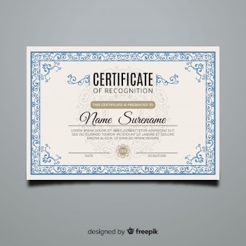 Ornamental certificate template