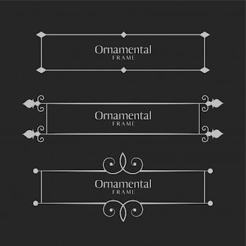 Ornamental decorative frame borders set