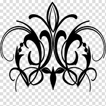 Ornamental design, black curve lines transparent background PNG clipart