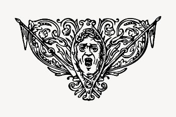 Ornamental face clipart, vintage hand | Free Vector - rawpixel