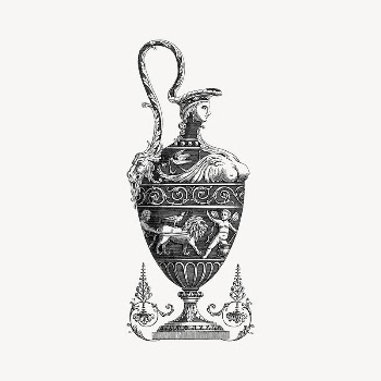Ornamental jug collage element, drawing | Free Vector Illustration - rawpixel