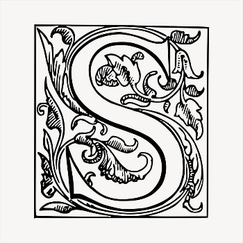 Ornamental S letter  clipart, | Free Vector - rawpixel