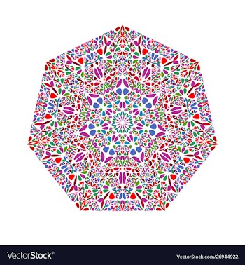 Ornate abstract colorful isolated floral mosaic vector image