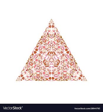 Ornate abstract flower ornament triangle logo vector image