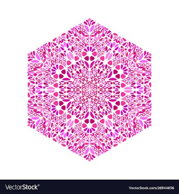 Ornate abstract isolated floral hexagon symbol vector image
