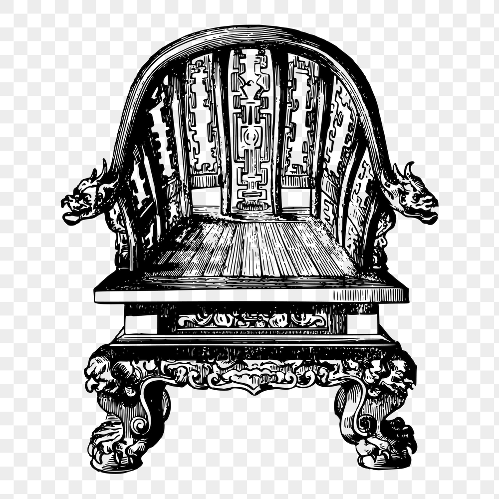 Ornate armchair png sticker, furniture | Free PNG - rawpixel