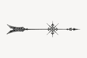 Ornate arrow collage element, vintage | Free PSD Illustration - rawpixel