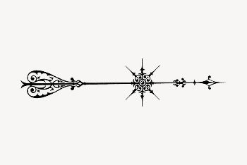Ornate arrow collage element, vintage | Free PSD Illustration - rawpixel