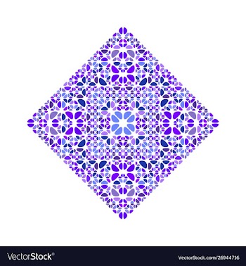 Ornate colorful abstract stone diagonal square vector image