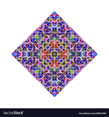 Ornate colorful abstract tiled mosaic diagonal vector image