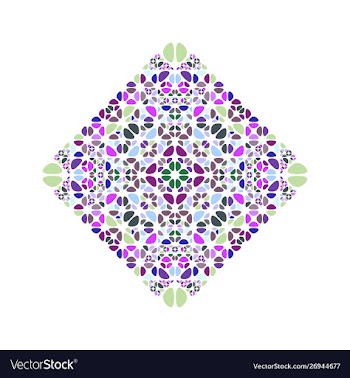 Ornate colorful geometrical floral diagonal vector image