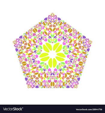 Ornate colorful geometrical isolated floral vector image