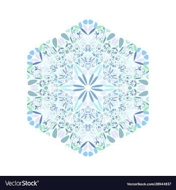 Ornate colorful isolated geometrical floral vector image