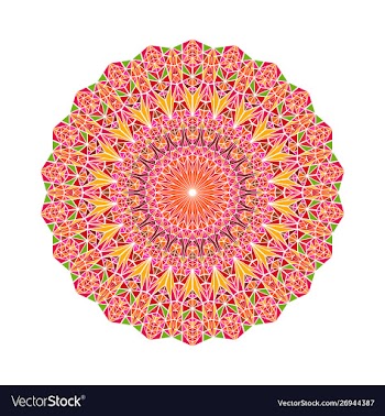 Ornate colorful round geometrical abstract vector image