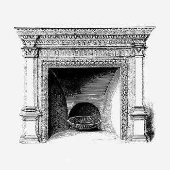 Ornate fireplace clipart, interior vintage | Free Vector - rawpixel