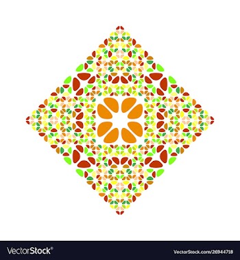 Ornate geometrical abstract isolated floral vector image