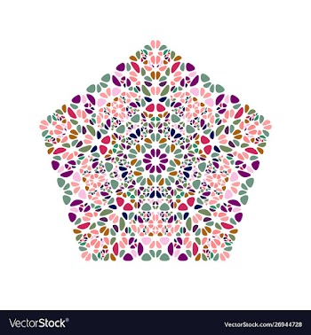 Ornate geometrical colorful floral mosaic vector image