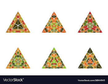 Ornate geometrical colorful polygonal triangle vector image
