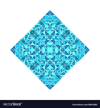 Ornate geometrical isolated colorful triangle vector image