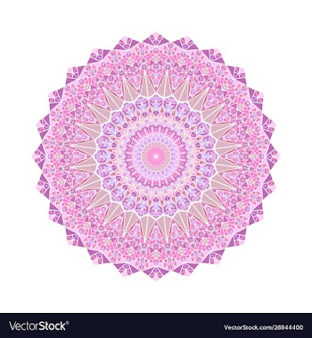 Ornate geometrical round mosaic triangle ornament vector image