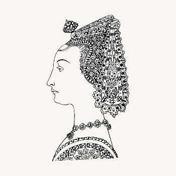 Ornate headdress clipart, vintage hand | Free Vector - rawpixel