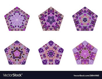 Ornate isolated abstract mosaic ornament pentagon vector image