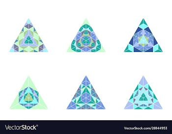 Ornate isolated abstract polygonal mosaic vector image