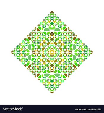 Ornate isolated geometrical petal square logo vector image